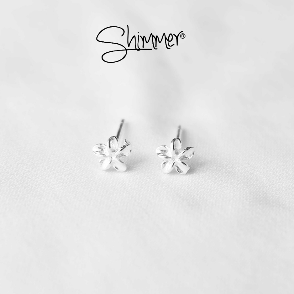 Bông Tai, Khuyên Tai, Hoa Tai Nữ Bạc 925 Cao Cấp SHIMMER SILVER Thiết Kế Hình Bông Hoa Đơn Giản - Outlet 36