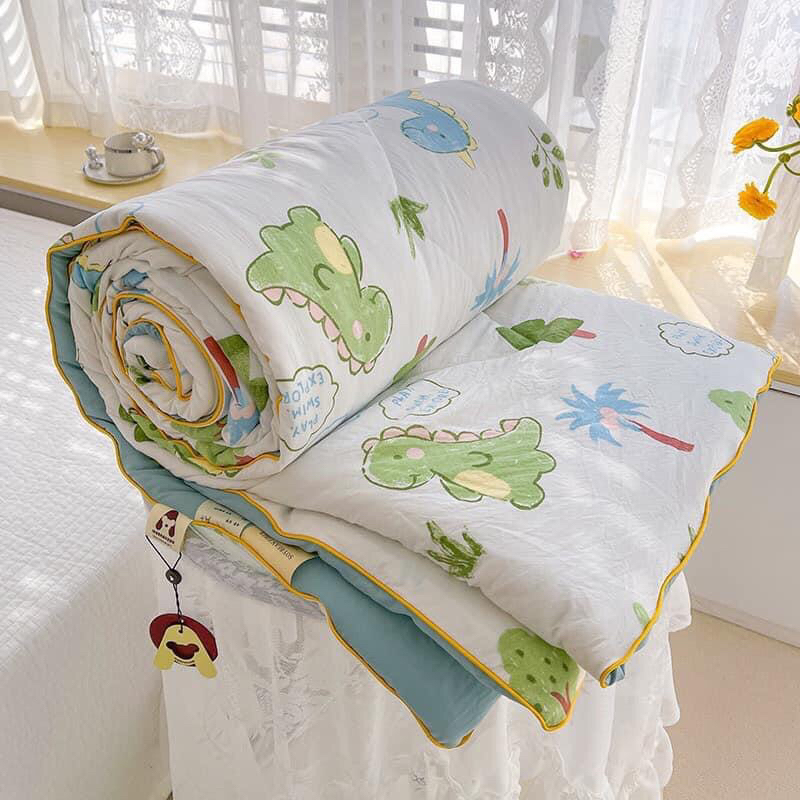 Chăn cotton đũi hàn quốc kích thước 2mx2m3 nhập khẩu , Mền hè đũi cotton chất liệu mềm mại thoáng mát mẫu mới 2023