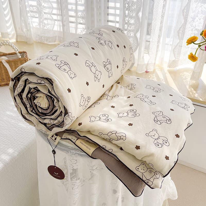 Chăn cotton đũi hàn quốc kích thước 2mx2m3 nhập khẩu , Mền hè đũi cotton chất liệu mềm mại thoáng mát mẫu mới 2023