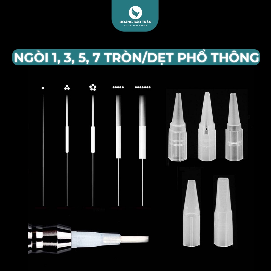 100 NGÒI KIM 1,3,5,7 TRÒN/DẸT PHỔ THÔNG DÀNH CHO PHUN XĂM THẨM MỸ MÀY, MÔI, MÍ