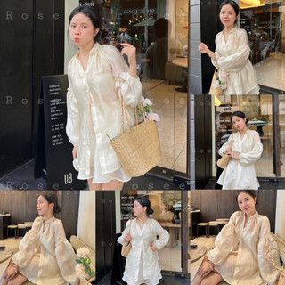 Set áo voan nude xốp + chân váy