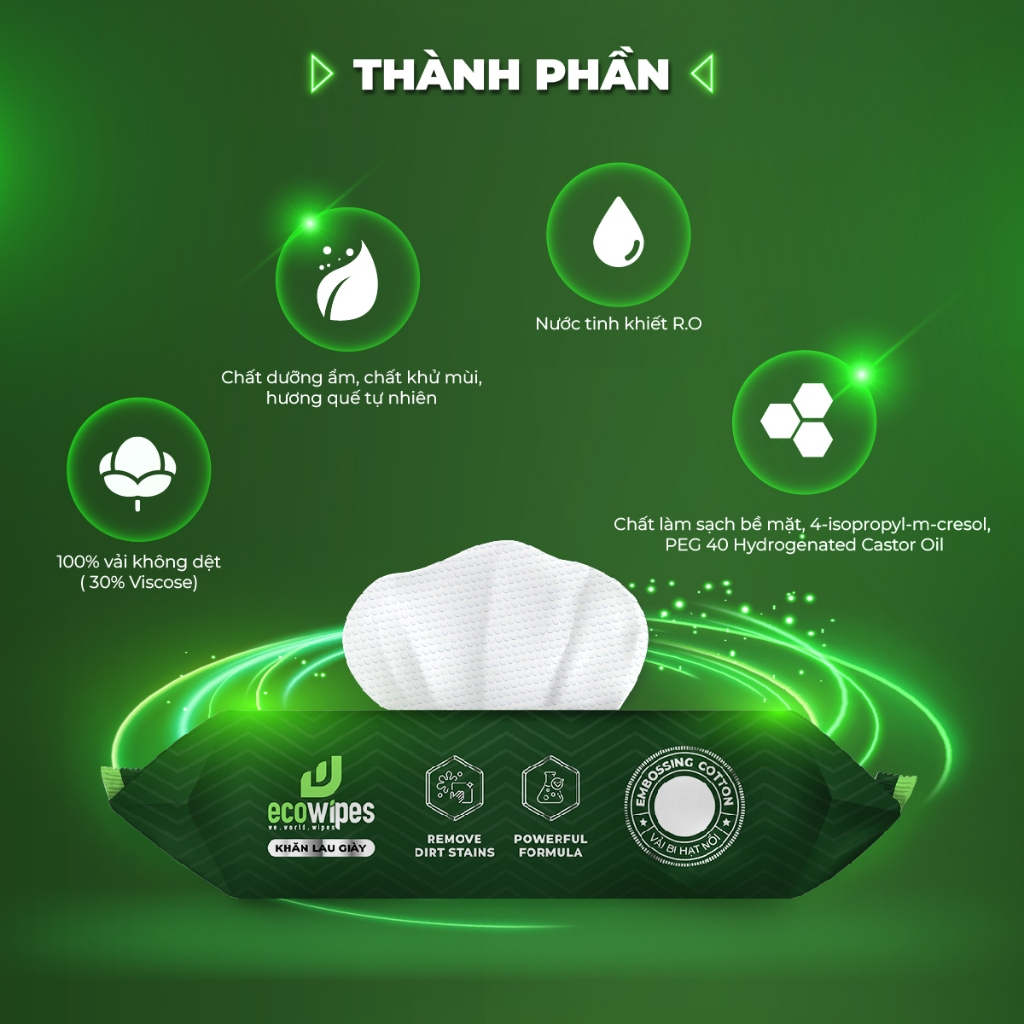 Khăn ướt lau giày thể thao, vệ sinh nhanh Sneaker Wipes gói 25 tờ