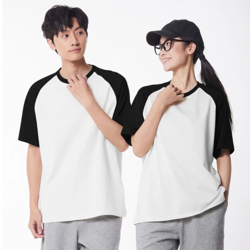 Áo phông unisex oversize Raglan, Áo thun phối tay form rộng nam nữ