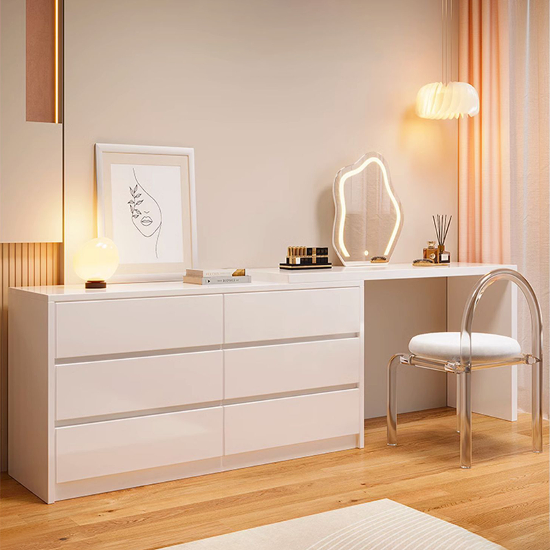 Bàn đa năng kèm tủ đựng đồ trang điểm 6 ngăn decor phòng ngủ phong cách Hàn- GP305.01