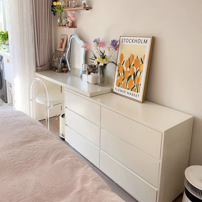 Bàn đa năng kèm tủ đựng đồ trang điểm 6 ngăn decor phòng ngủ phong cách Hàn- GP305.01