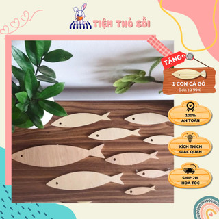 Combo 10 Cá Gỗ Polywood Giá Rẻ Nhất Thị Trường - Set 10 Cá Gỗ Decor Nhà Cửa, Làm Đồ Handmade Thỏa Sức Tô Vẽ - Thỏ Sồi