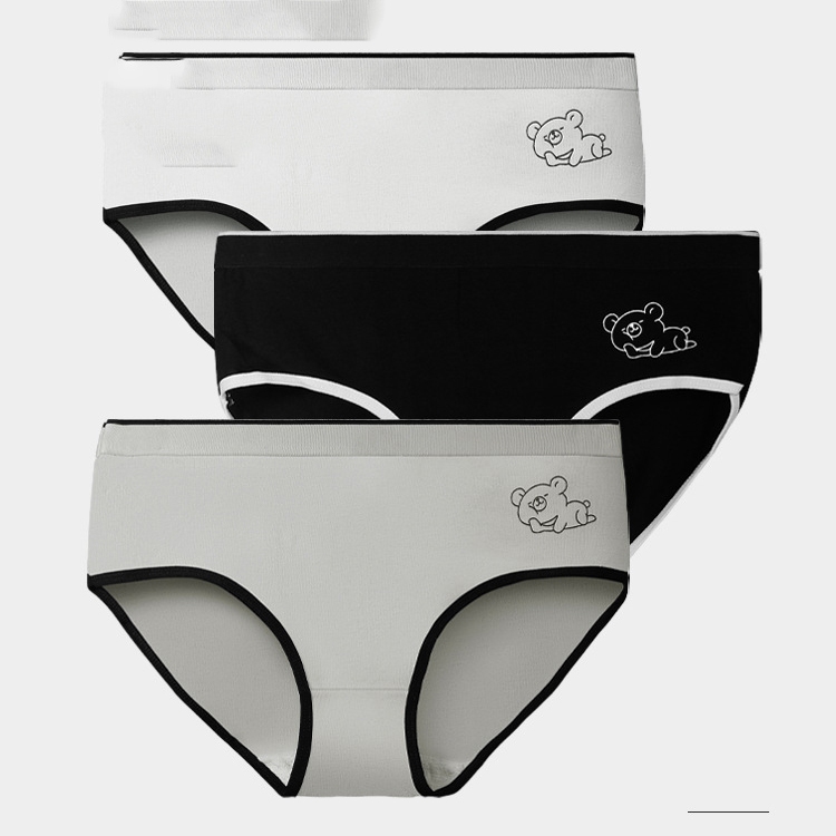 Quần lót nữ cotton co giãn 4 chiều, cạp vừa họa tiết gấu dễ thương, đáy may 2 lớp  HL BOUTIQUE L903