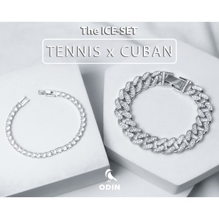   Combo  Vòng tay đính đá ODIN Cuban & Tennis - thép Titan không gỉ bền bỉ đính đá cz lấp lánh - Tặng kèm deal sốc 