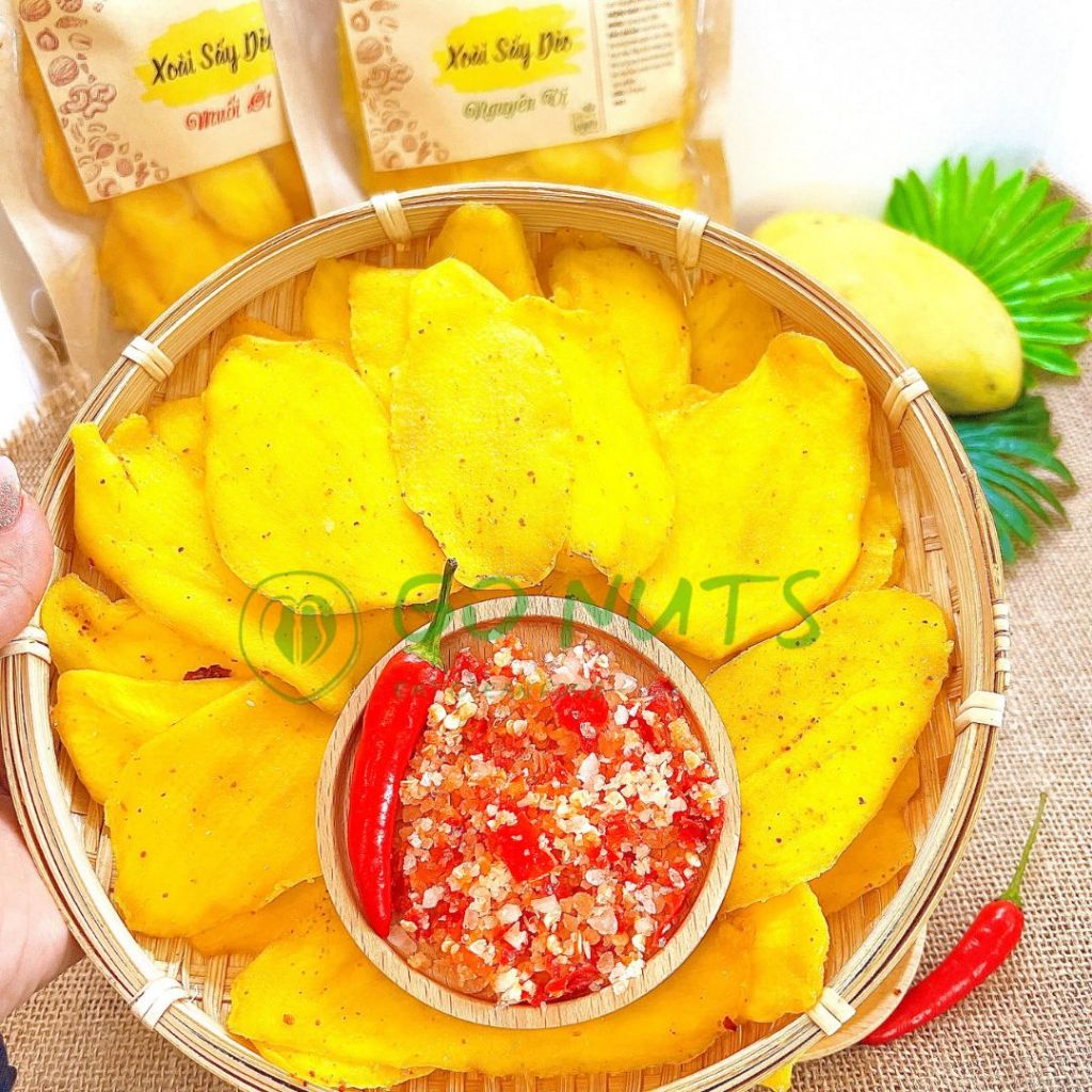 Xoài sấy dẻo ít ngọt GO NUTS nguyên vị/muối ớt, hoa quả trái cây sấy dẻo ít đường thuần chay phù hợp ăn kiêng giảm cân