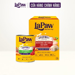 [Combo chó Hạt 1,2KG và Pate 375G] Combo laPaw Gourmet Hạt và Pate chó mọi lứa tuổi
