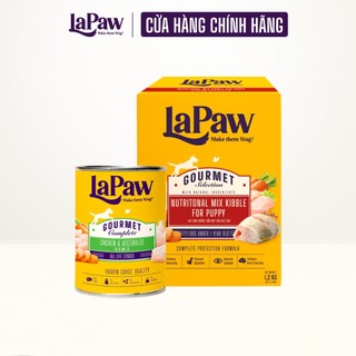 [Combo chó Hạt 1,2KG và Pate 375G] Combo laPaw Gourmet Hạt và Pate chó mọi lứa tuổi