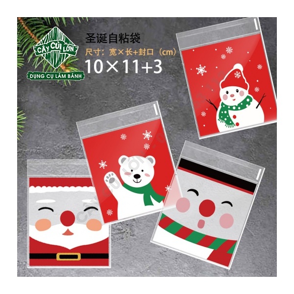 TÚI DÁN NOEL 10X10CM