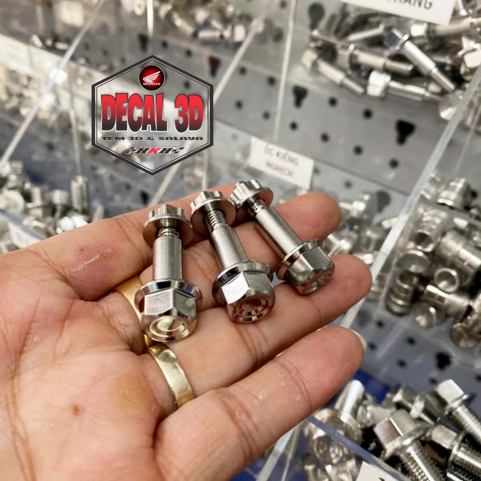 ỐC TAY THẮNG SALAYA KÈM TÁN 6 LY CHO XE SỐ THẮNG ĐĨA CHUẨN INOX 304