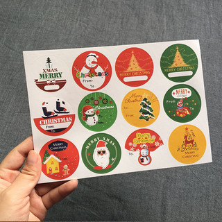 Set 2 tờ Sticker Giáng Sinh dán quà tặng