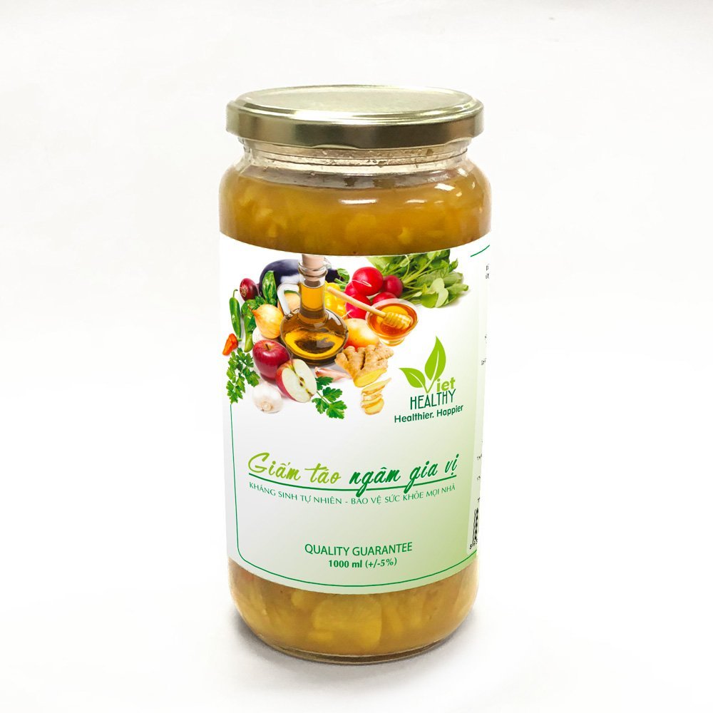 Giấm táo ngâm gia vị 1 lít Viet healthy.
