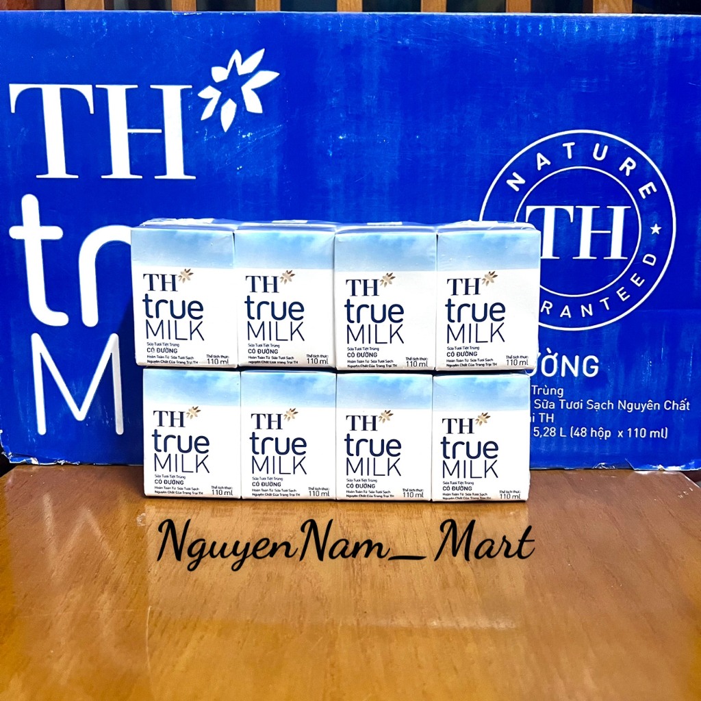 Sữa Tươi TH True Milk 48 hộp x 110ml Có Đường