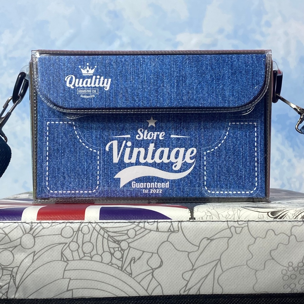 Túi xách custom jean denim, túi hộp dạo phố, thời trang nam nữ