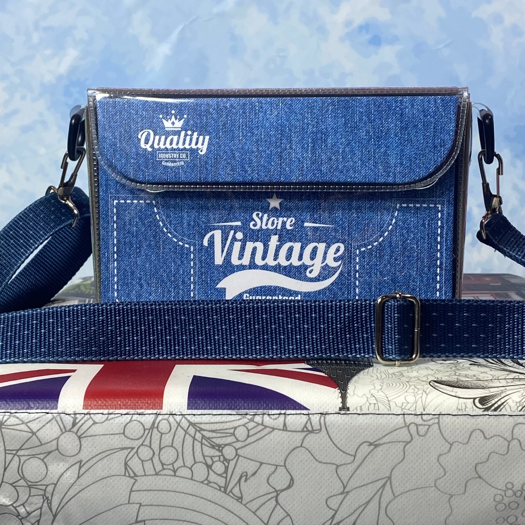 Túi xách custom jean denim, túi hộp dạo phố, thời trang nam nữ