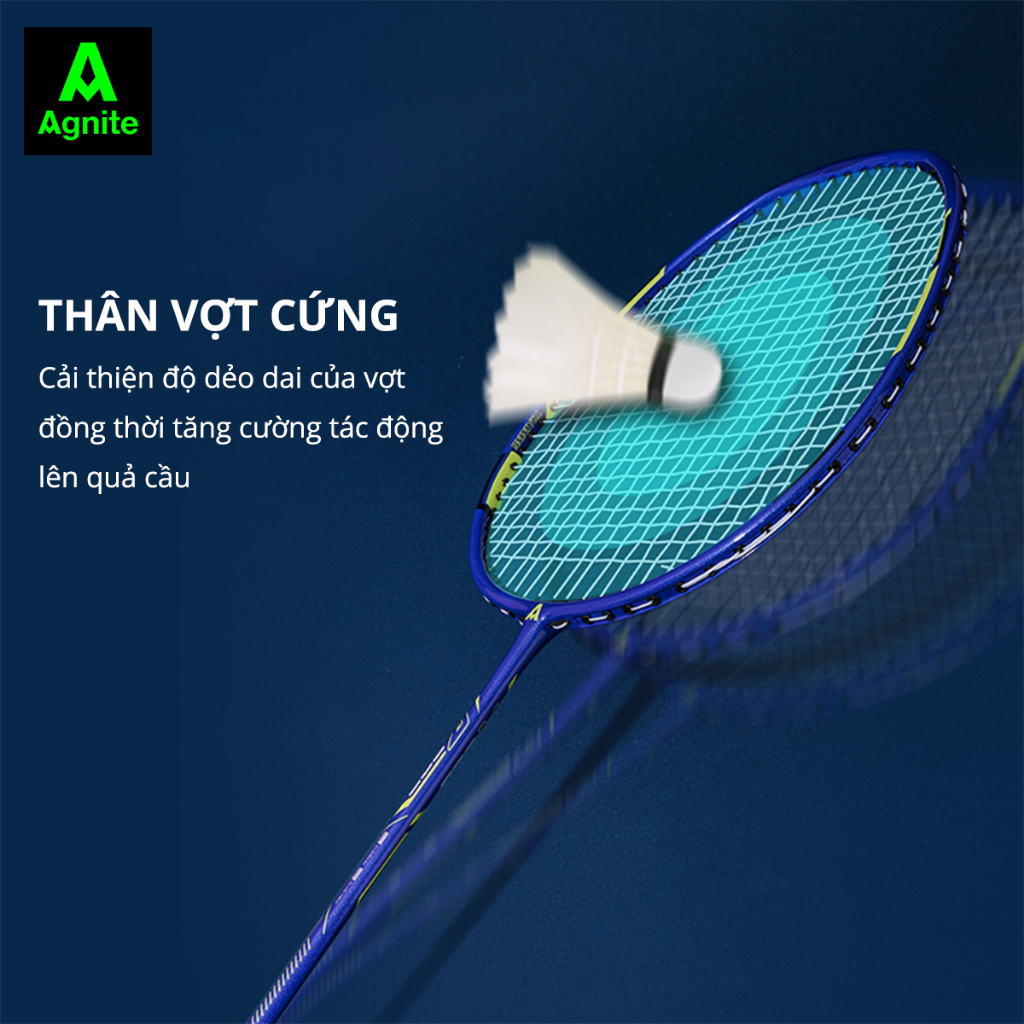 Vợt đơn cầu lông cao cấp AGNITE chính hãng - khung carbon siêu bền nhẹ - tặng kèm túi đựng, căng sẵn dây