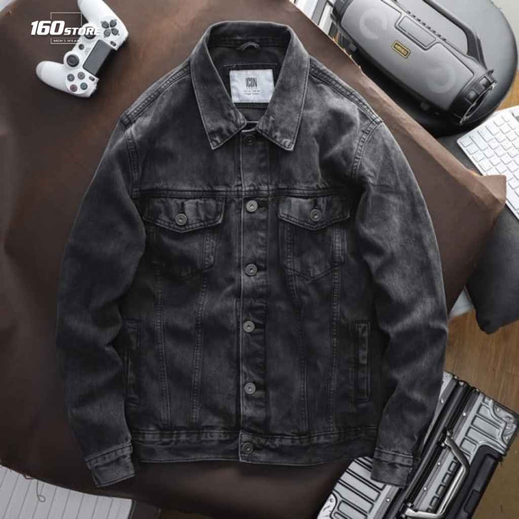 Áo khoác Jeans nam Gray Wash ICONDENIM dày dặn - AKID0048