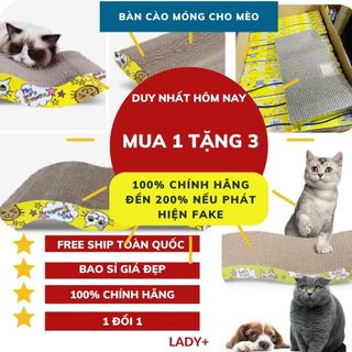 BÀN CÀO MÓNG CHO MÈO KÈM CANIP - BÀN CÀO MÓNG MÈO DẠNG SÓNG -GIÚP MÈO CÀO SẠCH VÀ MÒN BỚT MÓNG, HÀNG CAO CẤP