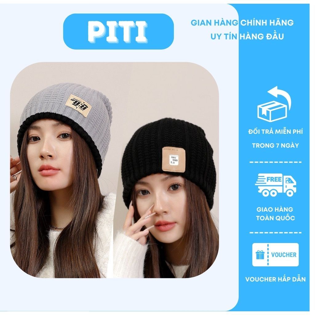 Mũ len nam nữ PITI giữ ấm nón len hai mặt thời trang có thể thay đổi phong cách mỗi ngày