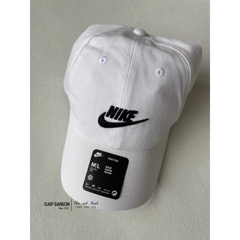 Mũ lưỡi trai kaki phom mềm CAPSAIGON thêu NlKEE chất thoáng mát phom cao cấp 2 lớp
