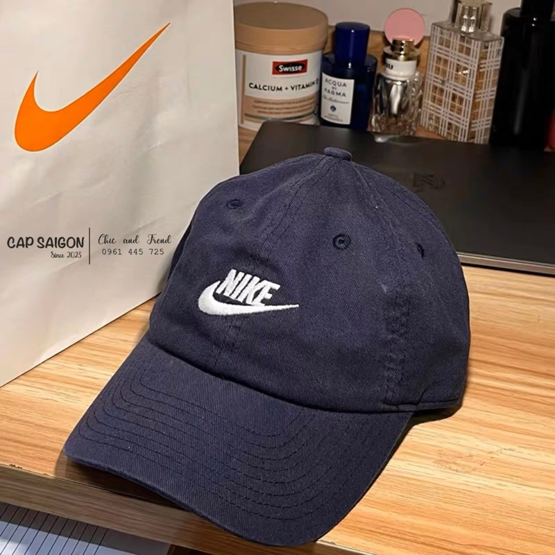 Mũ lưỡi trai kaki phom mềm CAPSAIGON thêu NlKEE chất thoáng mát phom cao cấp 2 lớp