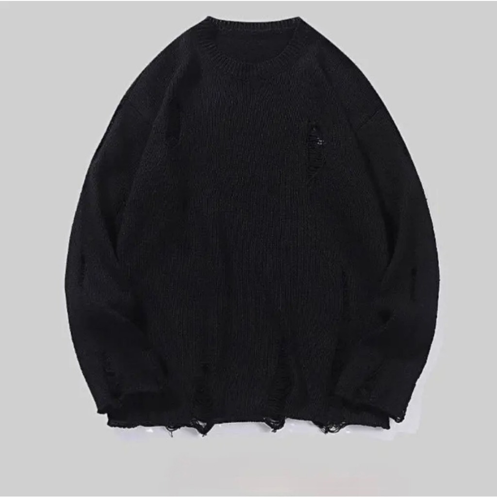 Áo sweater len rách unisex from rộng AL2 dành cho nam nữ