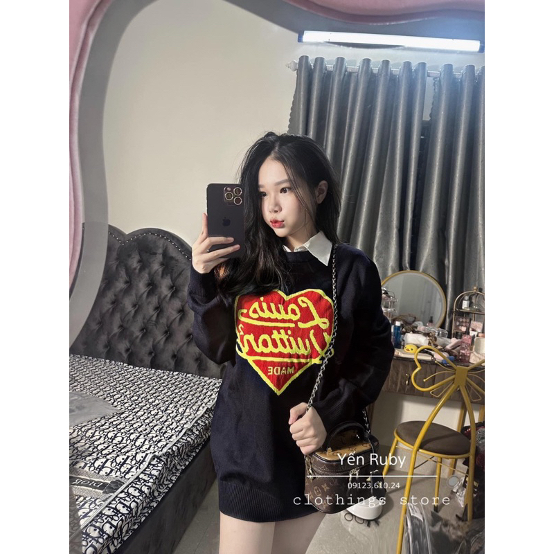 Áo nỉ sweater LV Trơn, Tay Lỡ Logo In Chìm Chất nỉ Cotton Dày Dặn cá tính siêu hot 2023 đẳng cấp trẻ.