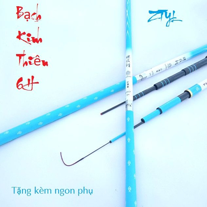 Cần Câu 6H Màu Xanh Chính Hãng Bạch Kinh Thiên Câu Đơn Đài Tặng Ngọn Phụ CD-07