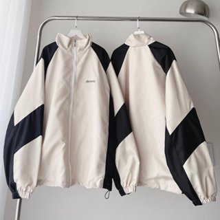  Áo Khoác Dù Dererro Logo Thêu Màu Kem Vải Gió Unisex Form Rộng Nam Nữ 