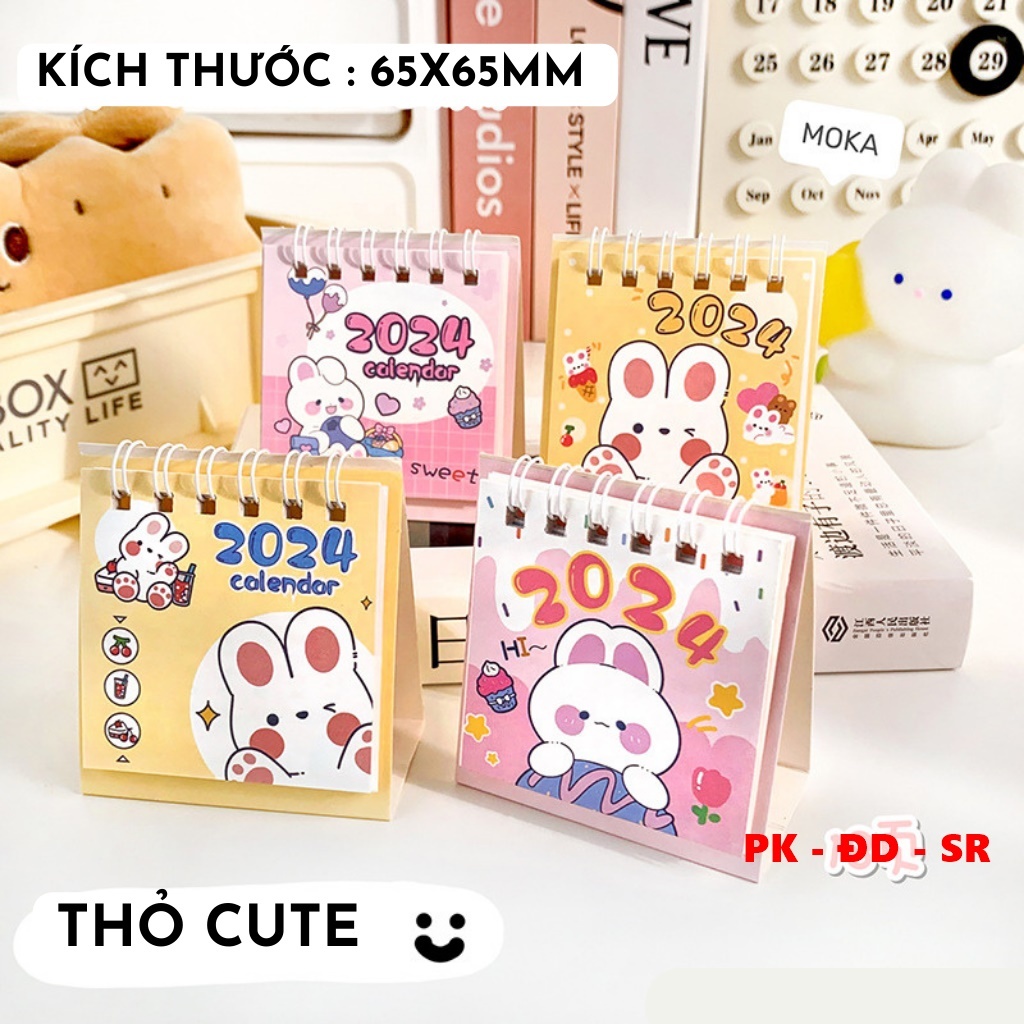 Lịch Để Bàn 2024 Hình Dễ Thương Trang Trí Bàn Làm Việc - Siêu Rẻ
