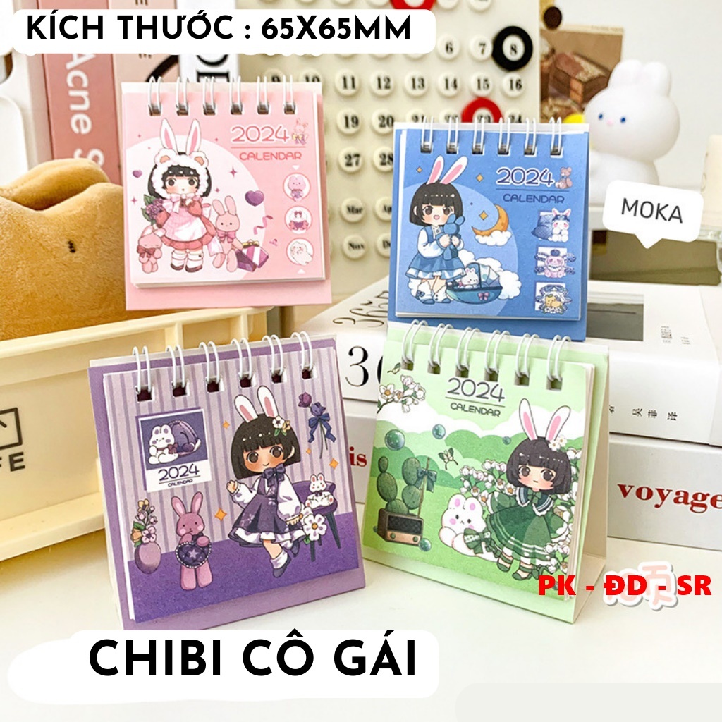 Lịch Để Bàn 2024 Hình Dễ Thương Trang Trí Bàn Làm Việc - Siêu Rẻ