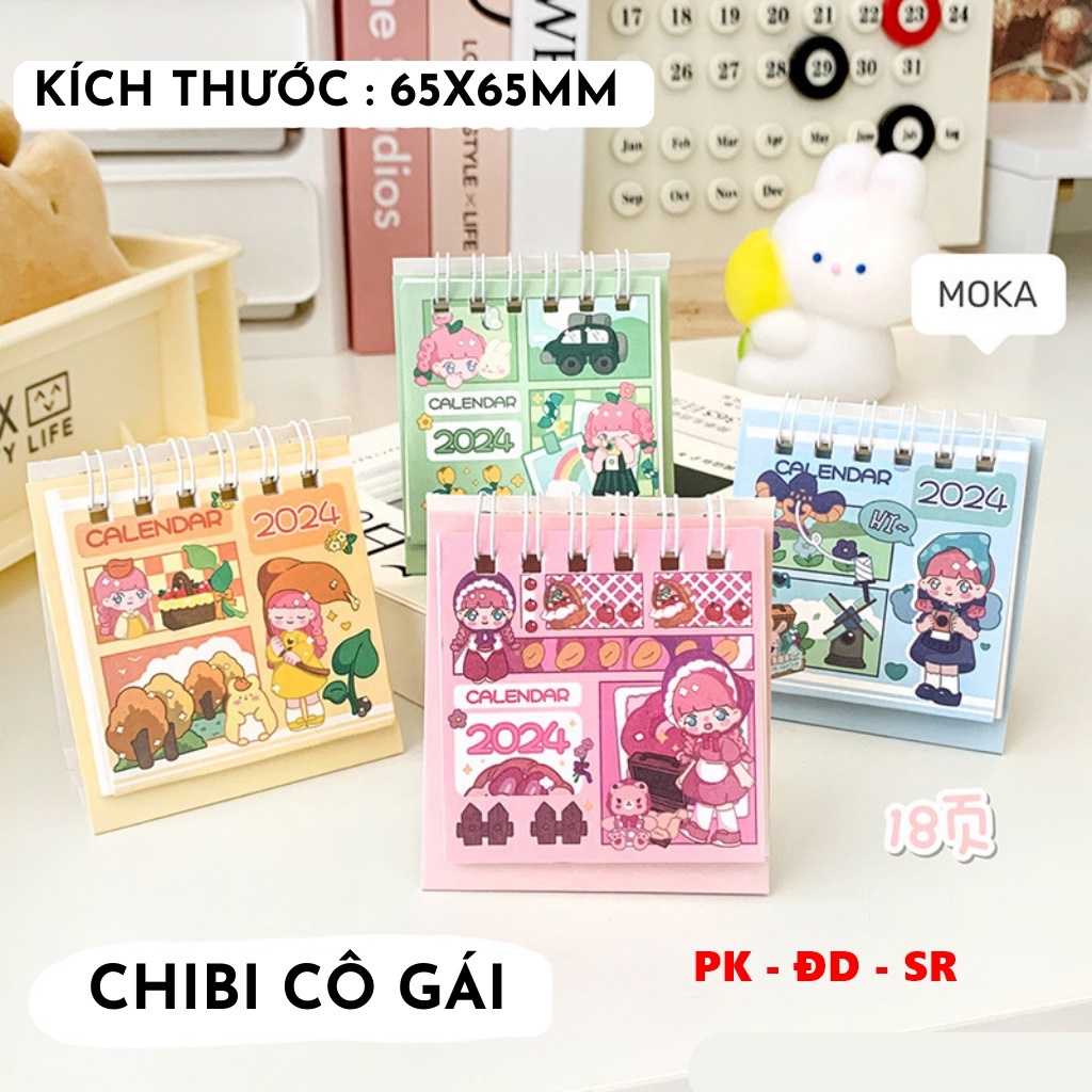 Lịch Để Bàn 2024 Hình Dễ Thương Trang Trí Bàn Làm Việc - Siêu Rẻ