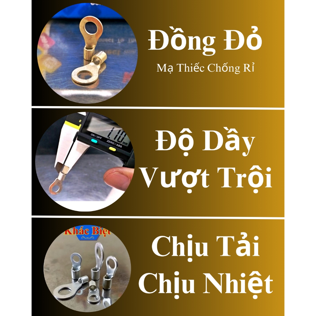 Cosse trần RNB, cos chữ O, đầu cos 100 cái