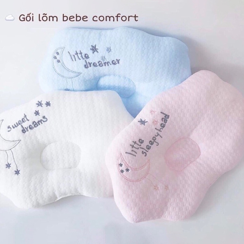 Gối lõm chống bẹp đầu méo đầu cho bé sơ sinh KidAndMom Bebe Comfort hình đám mây mềm mại thấm hút mồ hôi