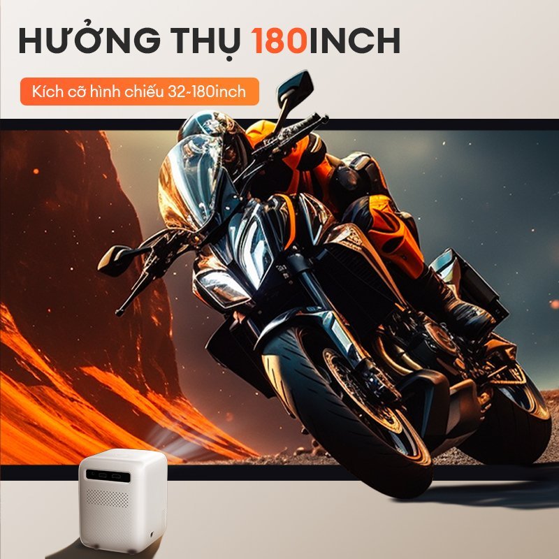 Máy chiếu mini Eroc MAGIC PRO Giải mã Full HD 2800 Lumens Android IOS Tương thích Netflix - Bảo hành 12 tháng