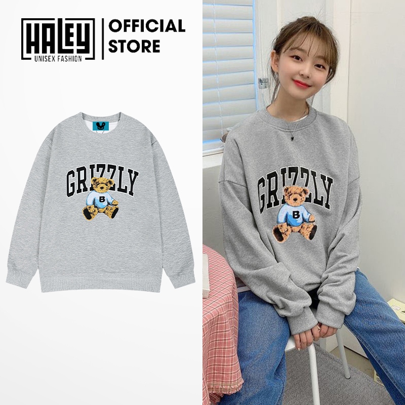 Áo Sweater Unisex HALEY HD449 Nam Nữ Dài Tay Form Rộng GRIZZLY Phong Cách Trẻ Trung Chất Vải Nỉ Bông Mềm Mịn