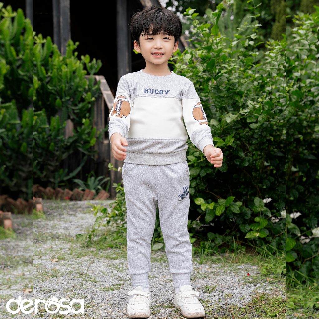 Bộ thu đông dài tay bé trai Derosa Kids cho bé từ 2 đến 6 tuổi ZWK23-2050