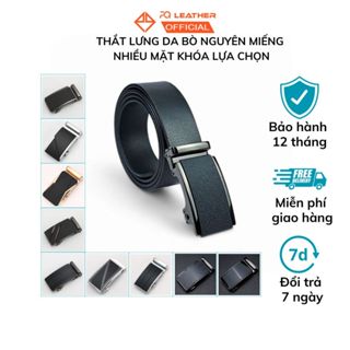 Dây nịt nam da bò nguyên miếng màu đen khóa tự động nhiều mặt lựa chọn PQ Leather PL8 bản rộng 3.5cm BH 12 tháng