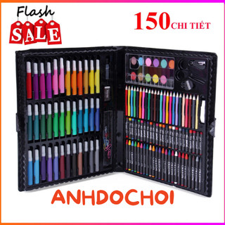 Hộp bút màu 150 chi tiết có đủ bút chì màu bút sáp màu bút dạ màu anhdochoi