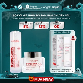 Bộ Sản Phẩm Xoá Thâm Đỏ, Mờ Sạm Nám Chuyên Sâu Angel's Liquid Tranexamic Mela Ampoule & Cream