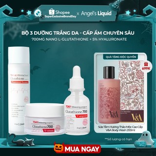 Bộ 3 sản phẩm Nước Thần, Serum, Kem Dưỡng Trắng Cấp Ẩm Đa Tầng Angel's Liquid Whitening Program Glutathione