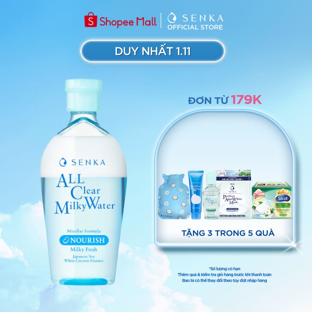 Nước Sữa Tẩy Trang 2 lớp Senka A.L.L. Clear Milky Water 230ml_70120