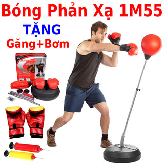 Bóng đấm phản xạ boxing 2 dây Wubotiyu-baisenna cao cấp tặng găng tay mma walon chính hãng, bảo hành bóng 6 tháng