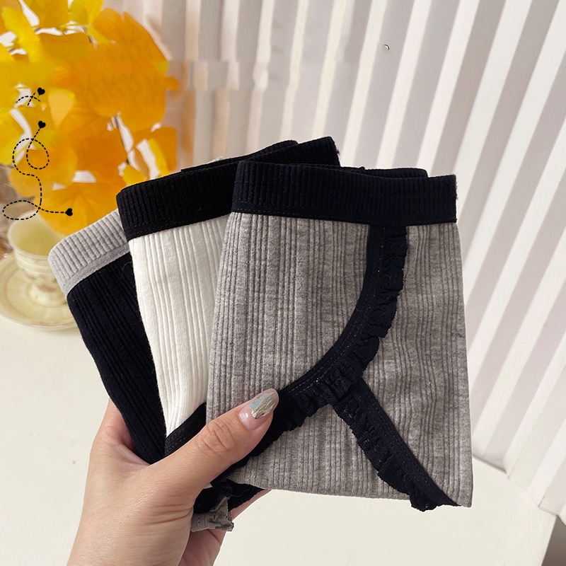 Quần Lót Nữ Cotton Đáy May Kháng Khuẩn, Quần Lót Cotton Viền Ren Cạp Vừa ZANABRA L3288