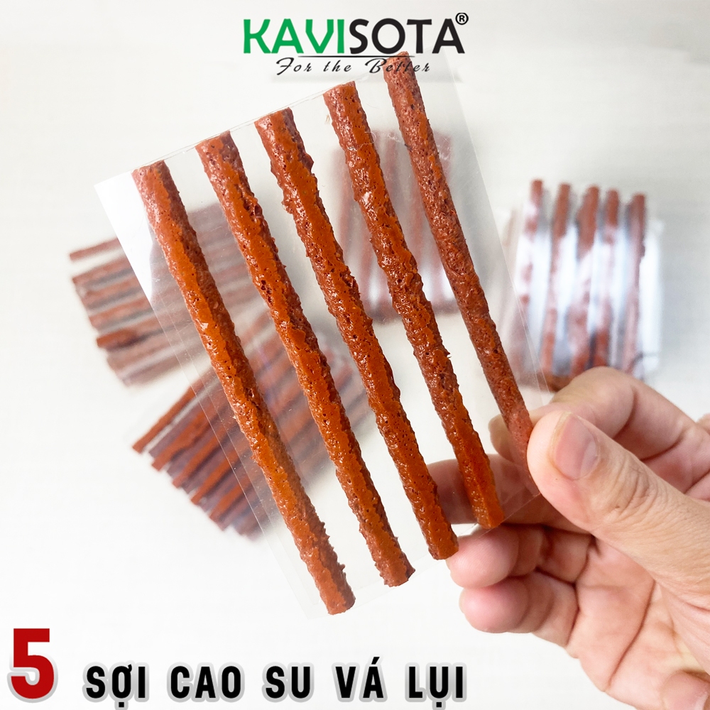5 Sợi Cao Su Vá Lốp Xe Không Ruột KAVI chuyên dụng cho xe hơi, Ô Tô, Xe Máy, Vá Lụi, Vá Rút Bánh Không Săm