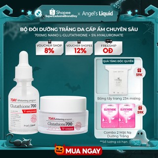 Bộ Đôi Serum, Kem Dưỡng Trắng Da, Cấp Ẩm Đa Tầng Angel's Liquid Glutathione 700mg + 5% HA Serum 30ml & Cream 50ml