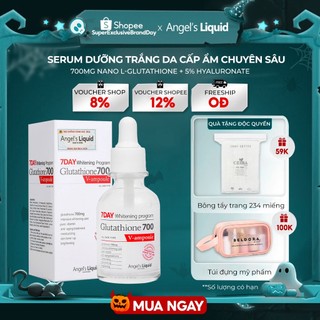 Serum Dưỡng Trắng Da, Cấp Ẩm Đa Tầng Angel's Liquid Glutathione 700mg + 5% HA 7Day Whitening Program 30ml